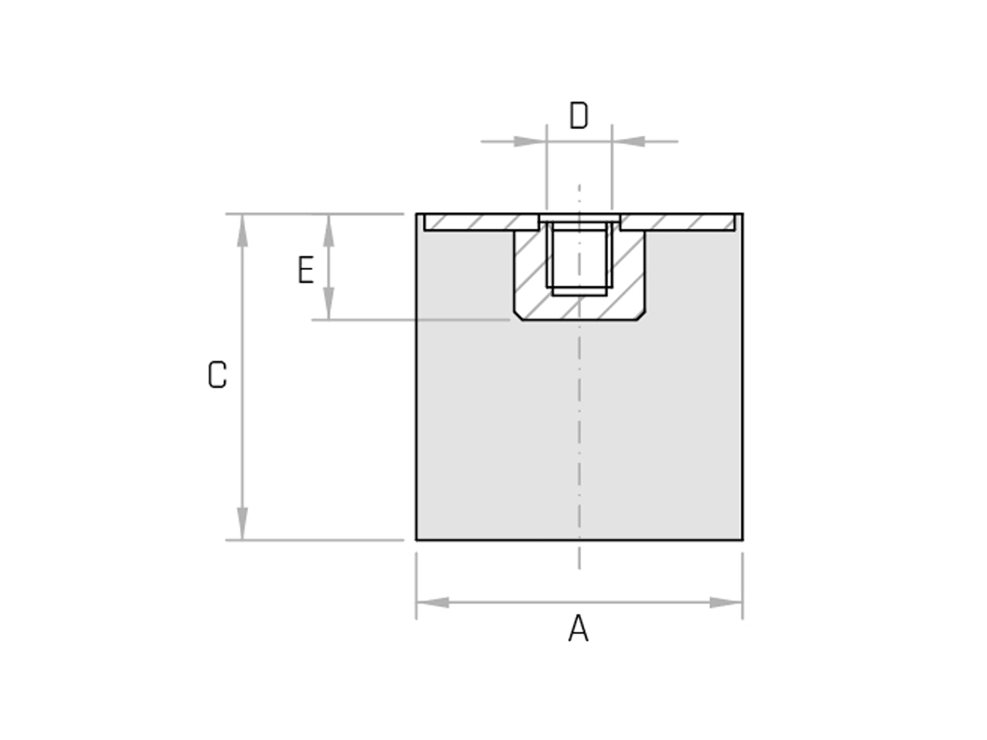 Cylindrical anti-vibration mount with blind hole Ø 50mm to 100mm from M10 to M16 - Model ACPF (Pack of 4 to 10 pcs) - Range Cylindrical anti-vibration mount with blind hole Ø 50mm to 100mm from M10 to M16 - Model ACPF (Pack of 4 to 10 pcs) - Range